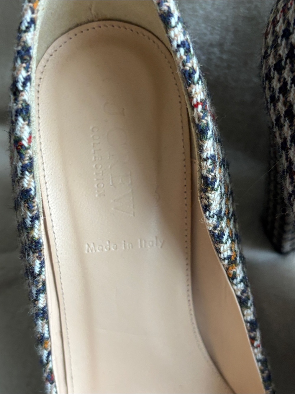 J. Crew Tweed Flats with Navy Bow and Red Jewel Flower - Picture 7 of 7